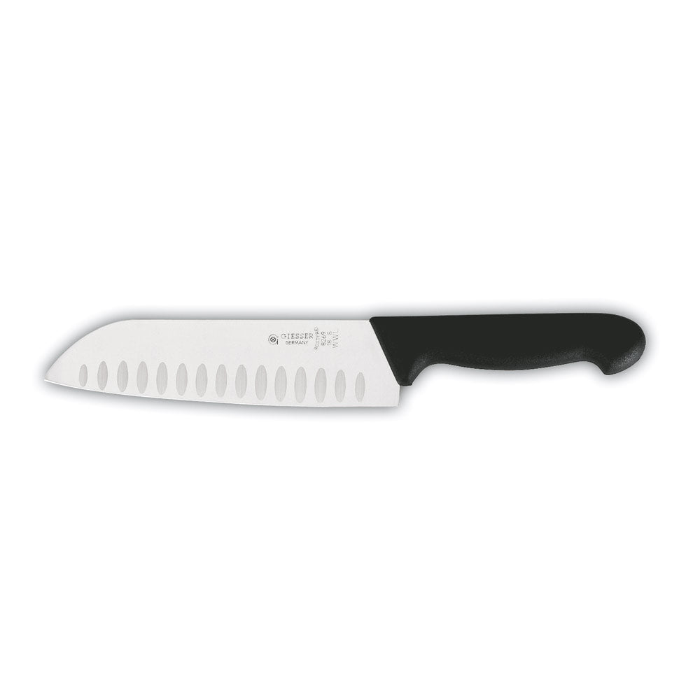 Japan-Kochmesser - Klinge 18 cm (Kullenschliff) - Schwarz