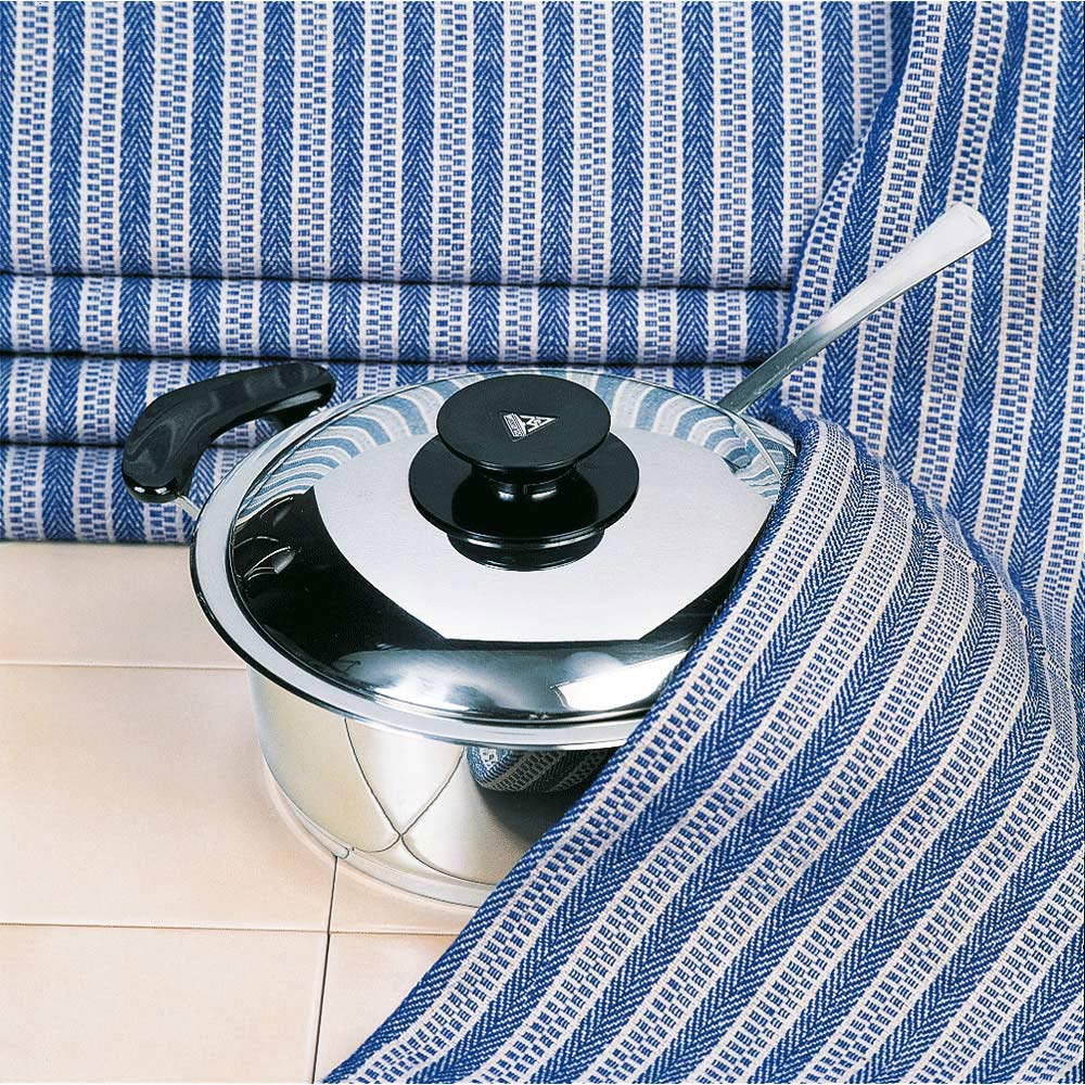 Torchon 48 x 90 cm - Blau-gestreift - (100% Baumwolle)