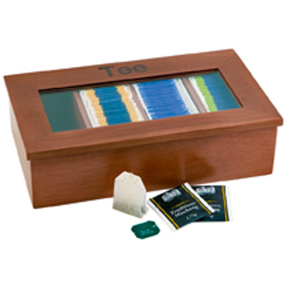 Teebox 33,5 x 20 x 9 cm - 4-fach - Braun