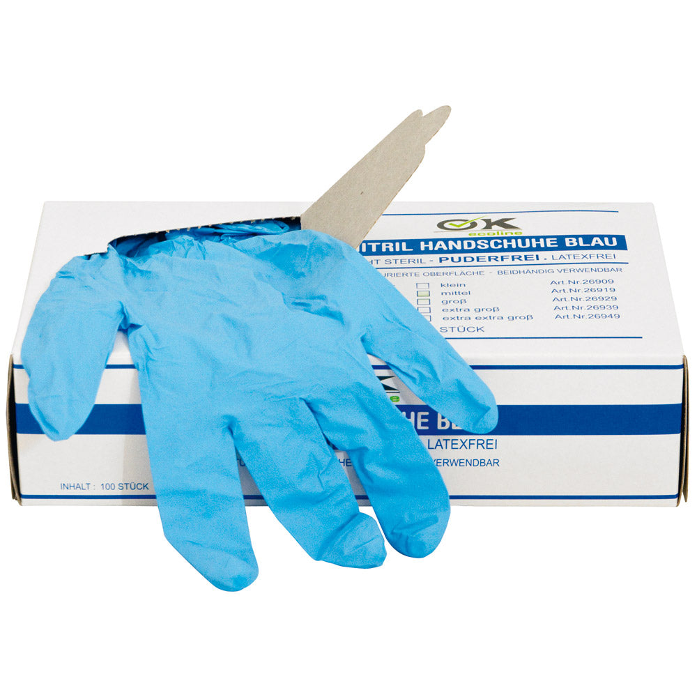 Einmalhandschuhe Nitril, puderfrei & latexfrei 100 Stück Größe S