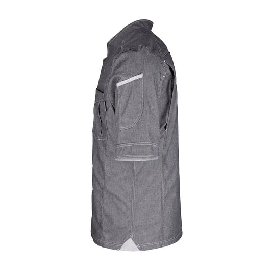 Herren-Kochjacke (Halbarm) - Grau - XL