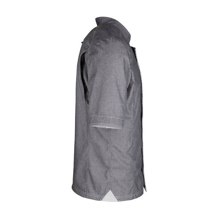 Herren-Kochjacke (Halbarm) - Grau - XL