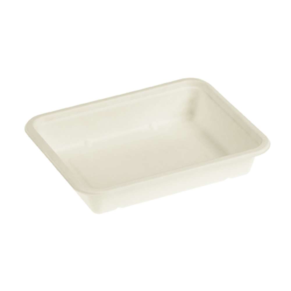 Zuckerrohr-Menüschalen (siegelfähig) - 1-teilig - 22,7 x 17,8 x 4,5 cm - Inhalt 1050 ml - 250 Stück
