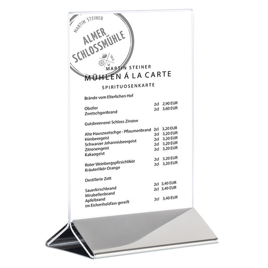 SIGN Kartenhalter, 2 - teilig - 21 x 7 x 32 cm - Transparent, Edelstahl