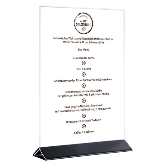 SIGN Kartenhalter, 2 - teilig - 10,5 x 7 x 17 cm - Transparent, Schwarz