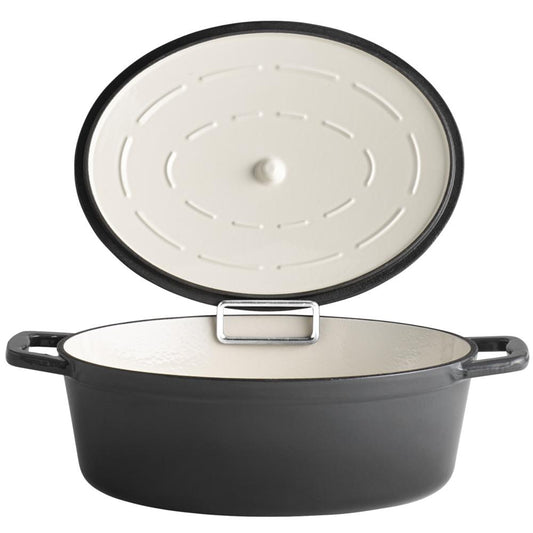 5 STARS Gusseisenbräter mit Deckel - 5 l - (33 x 25 cm) - Anthrazit