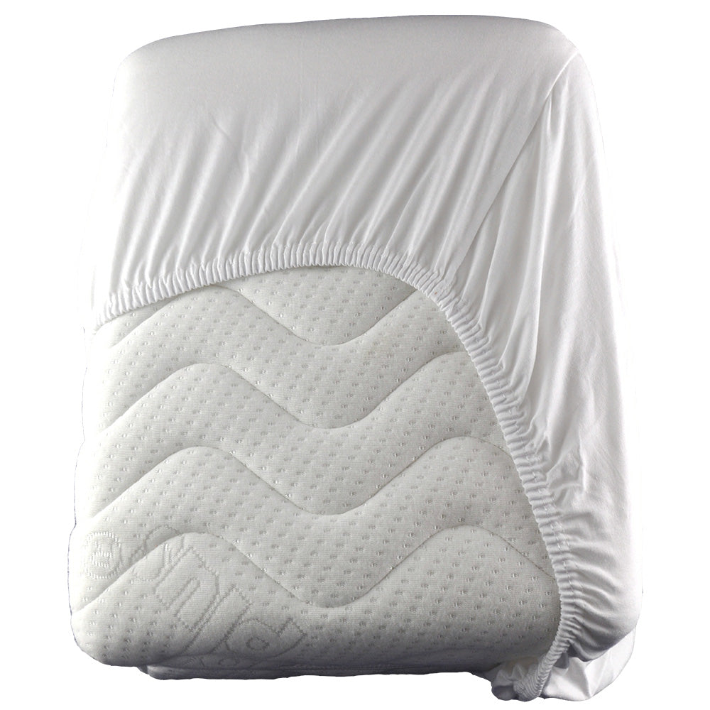 KUTA Elastik Jersey Spannbettlaken - 200 x 200 x 28 cm - Weiß