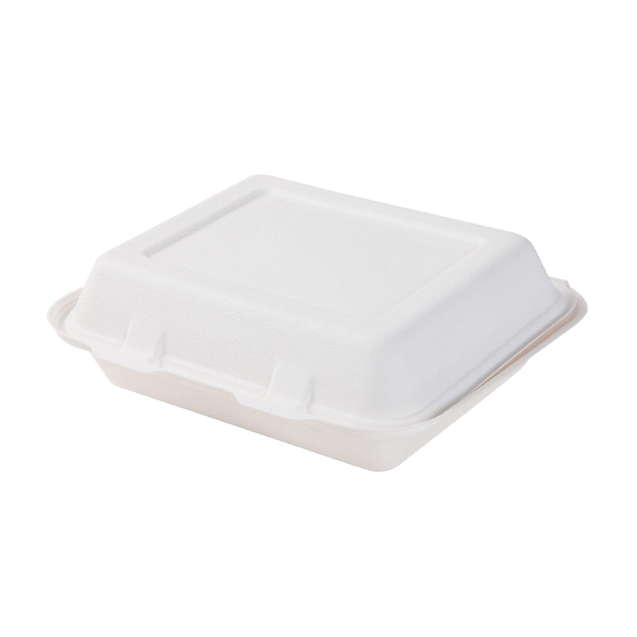 GREENHORN Zuckerrohr Klappdeckel-Behälter 22 x 18,5 x 7 cm- Inhalt 1655 ml (50 Stück)