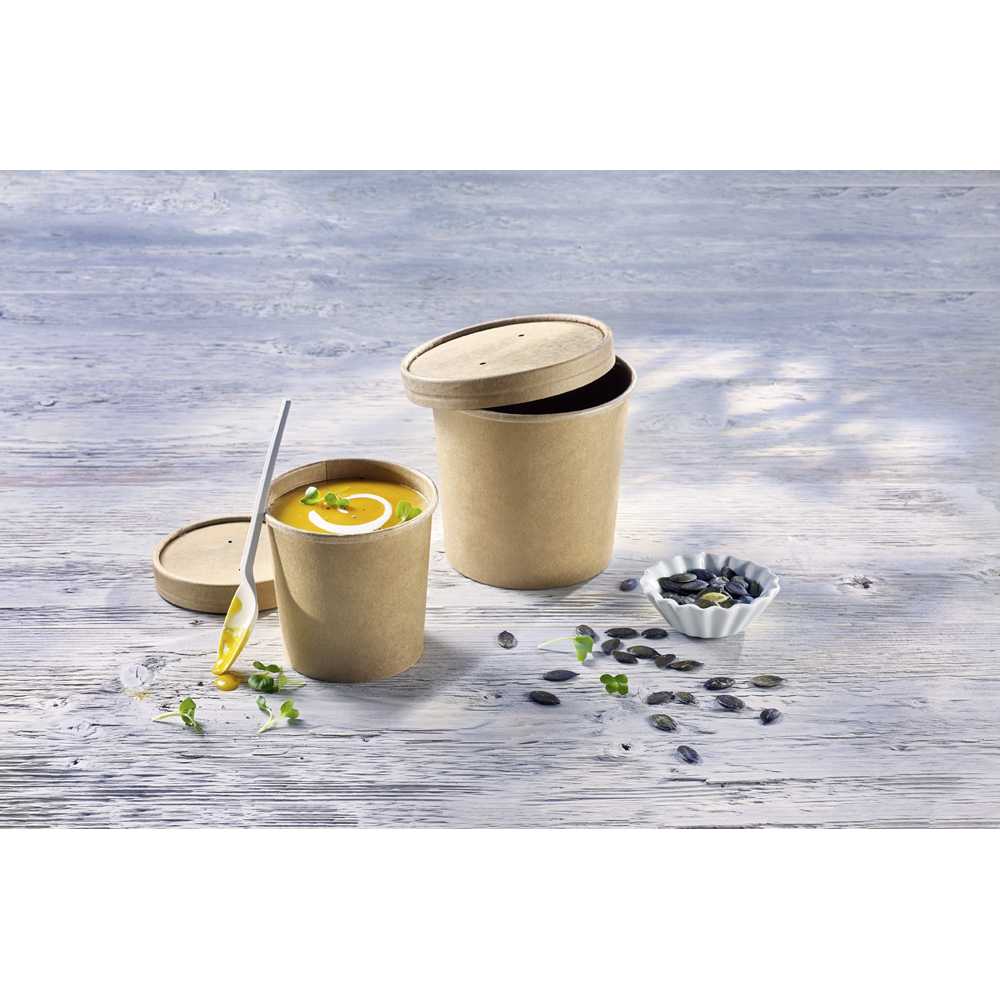SOUP TO GO Deckel Pappe/PLA f. Becher 350 ml (25 Stück)