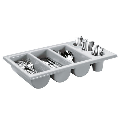 Besteckkasten (GN 1/1) - ohne Griffmulden (6-fach) - PP-Kunststoff