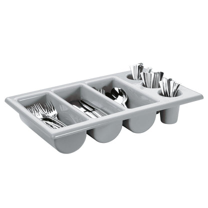 Besteckkasten (GN 1/1) - ohne Griffmulden (6-fach) - PP-Kunststoff