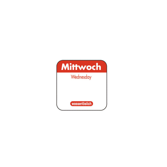 Tages-Etiketten 1" wasserlöslich - "Mittwoch" (1.000 Stück)