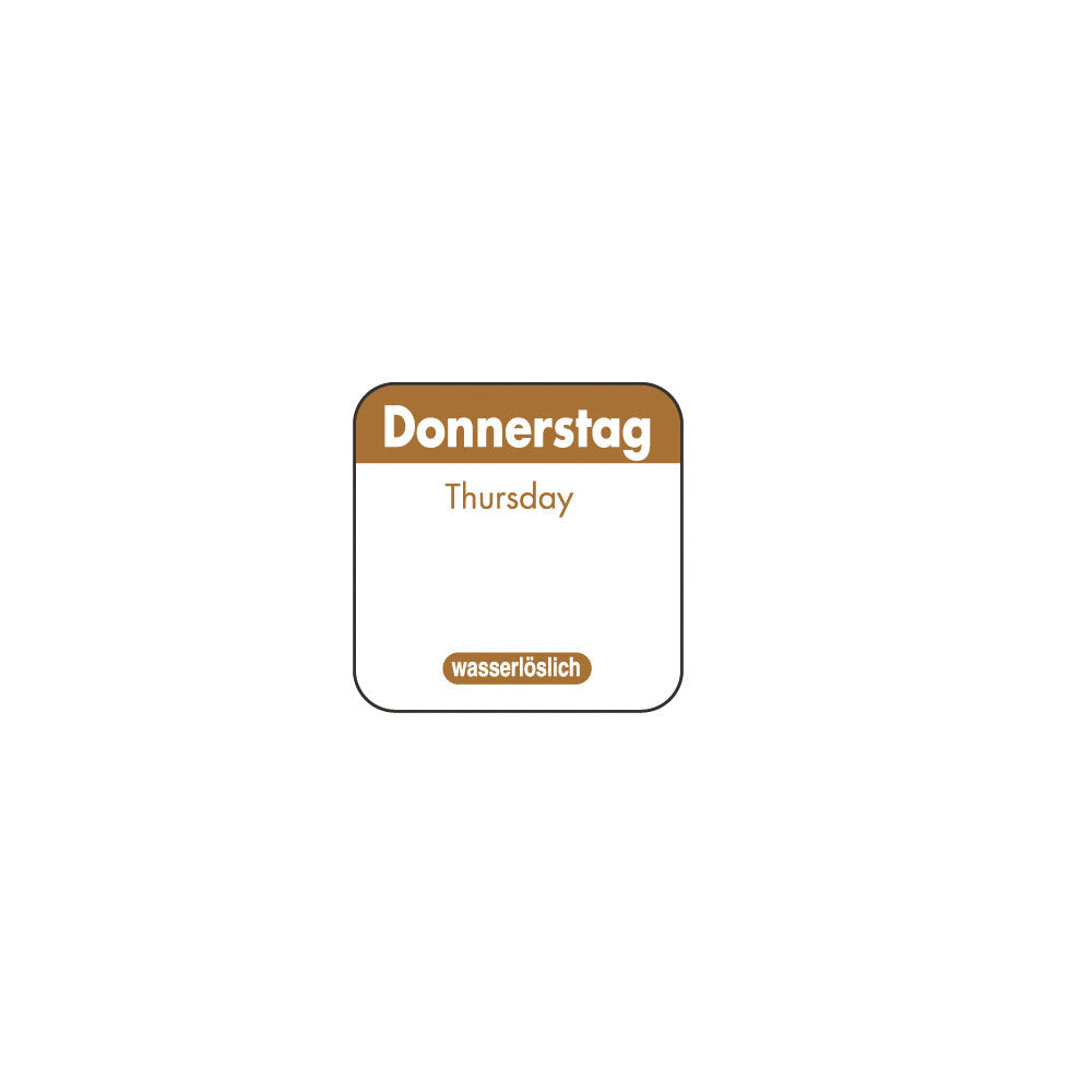 Tages-Etiketten 1" wasserlöslich - "Donnerstag" (1.000 Stück)