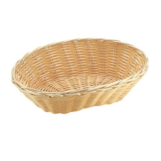 PE-Flechtkorb oval - 18 x 11,5 x 5 cm - Natur
