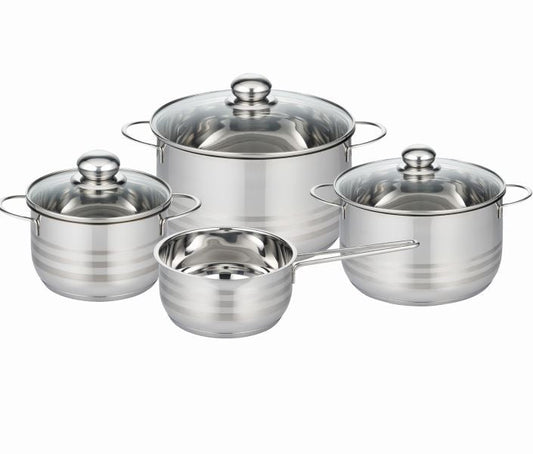 BRILLIANT Topf-Set - 7 tlg. (Fleischtöpfe Ø 16/20/24 cm - jeweils mit Deckel, Stielkasserolle Ø 16 c