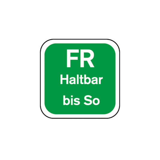 Haltbarkeits-Etiketten "Freitag" - abwaschbar (Grün - 3*250 Stück)