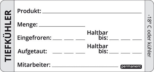 Tiefkühl-Haltbarkeits-Etikett - permanent (500 Stück)