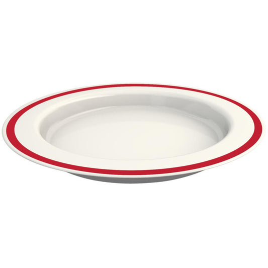 MODELL 921 - VITAL Teller, Menü- Ø 27 x 3 cm - Rand Rot (SAN-Kunststoff)