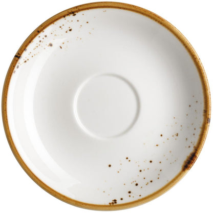 PINTAR Espresso-Untertasse - (Ø 13 cm) - Weiß mit braunen Punkten