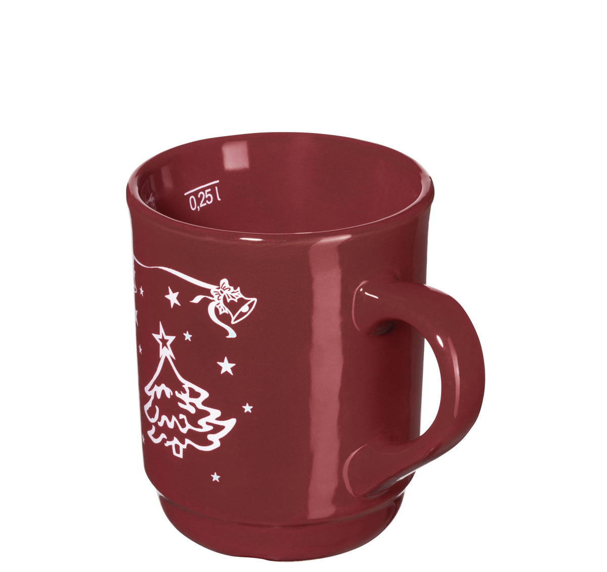 Glühweinbecher WINTERZAUBER -  (Ø 8,2 x 9,7 cm) - geeicht /-/ 0,25 l -Rot