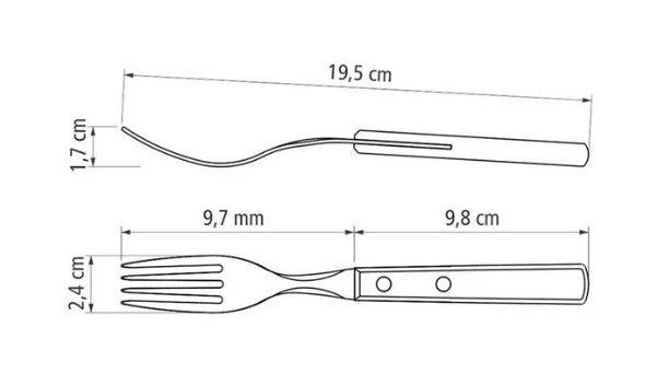 CHURRASCO Pizza-/Steakgabel - Braun - 19,5 cm
