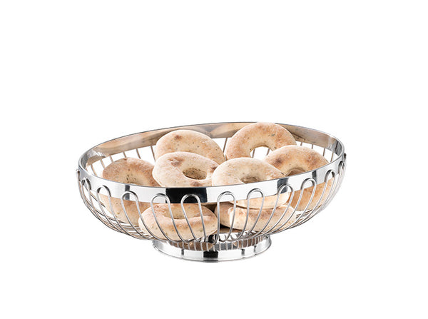 Ovaler Brot- und Obstkorb - 19 x 24 x 8,5 cm - Edelstahl