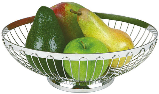 Ovaler Brot- und Obstkorb - 19 x 24 x 8,5 cm - Edelstahl
