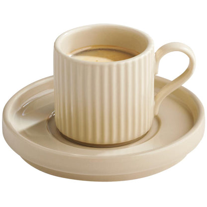 THE GRID Espresso-Untertasse - 12,5 x 2 cm - Porzellan, Sand