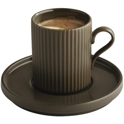THE GRID Kaffeebecher - 7,5 x 9,5 cm - 24 cl -Porzellan, Mud