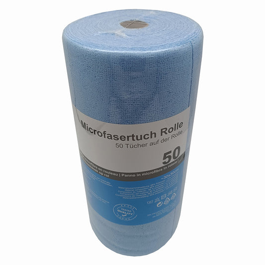 Mikrofasertuch Rolle 50 Stück blau
