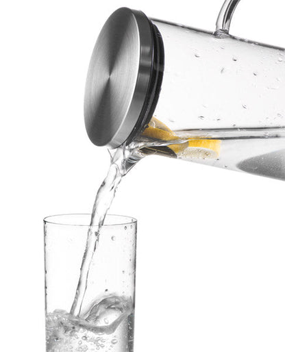Glaskrug mit Edelstahldeckel - Inhalt 1,5 l