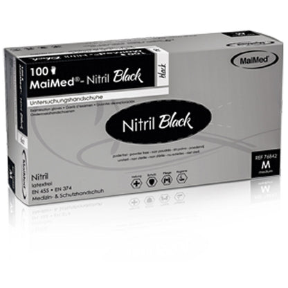 Nitril-Einmalhandschuhe, schwarz ungepudert - Größe L (100 Stück)
