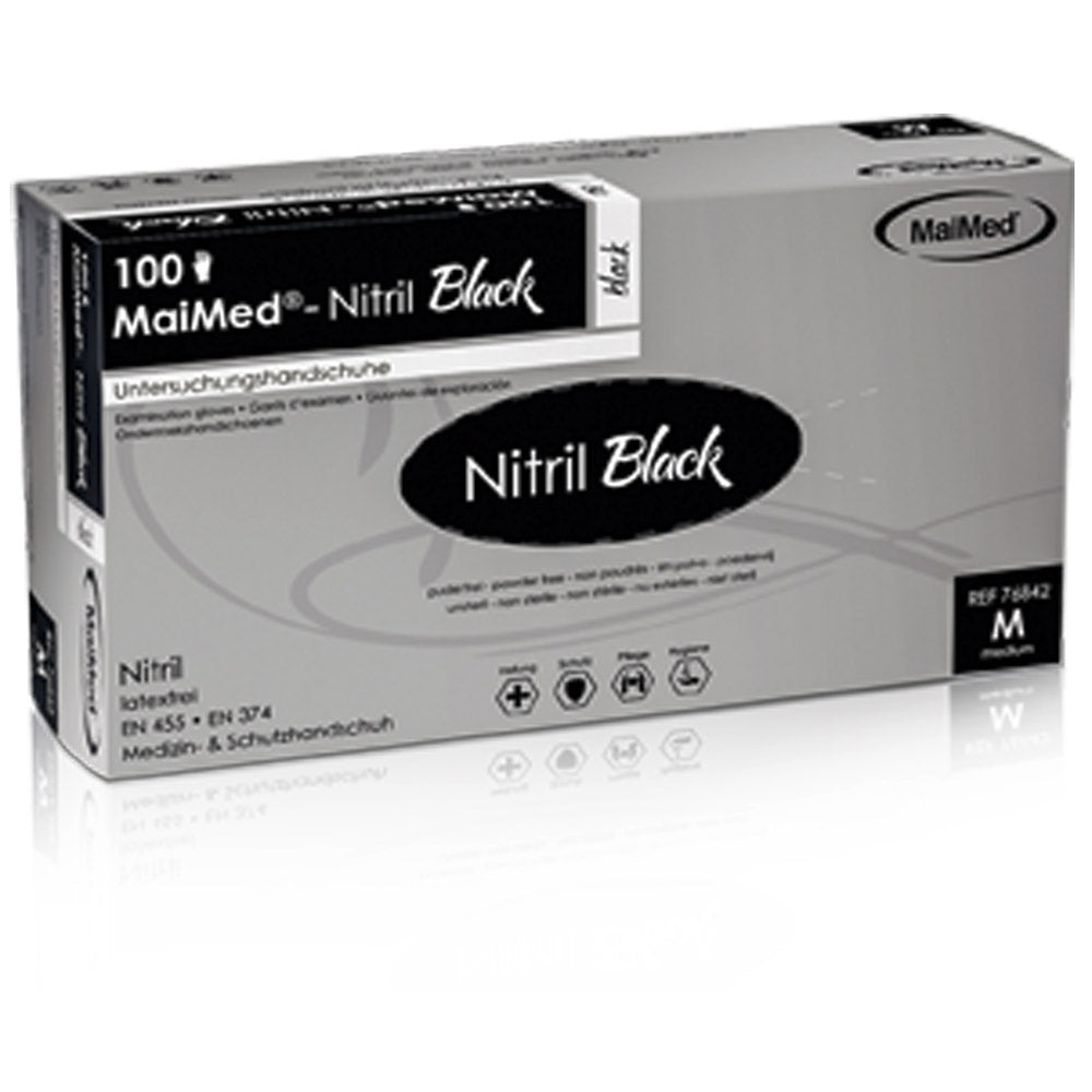 Nitril-Einmalhandschuhe, schwarz ungepudert - Größe XL (100 Stück)