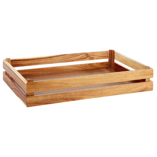 Holzkiste 55,5 x 35 x 10,5 cm (zu GN 1/1) - Akazie natur
