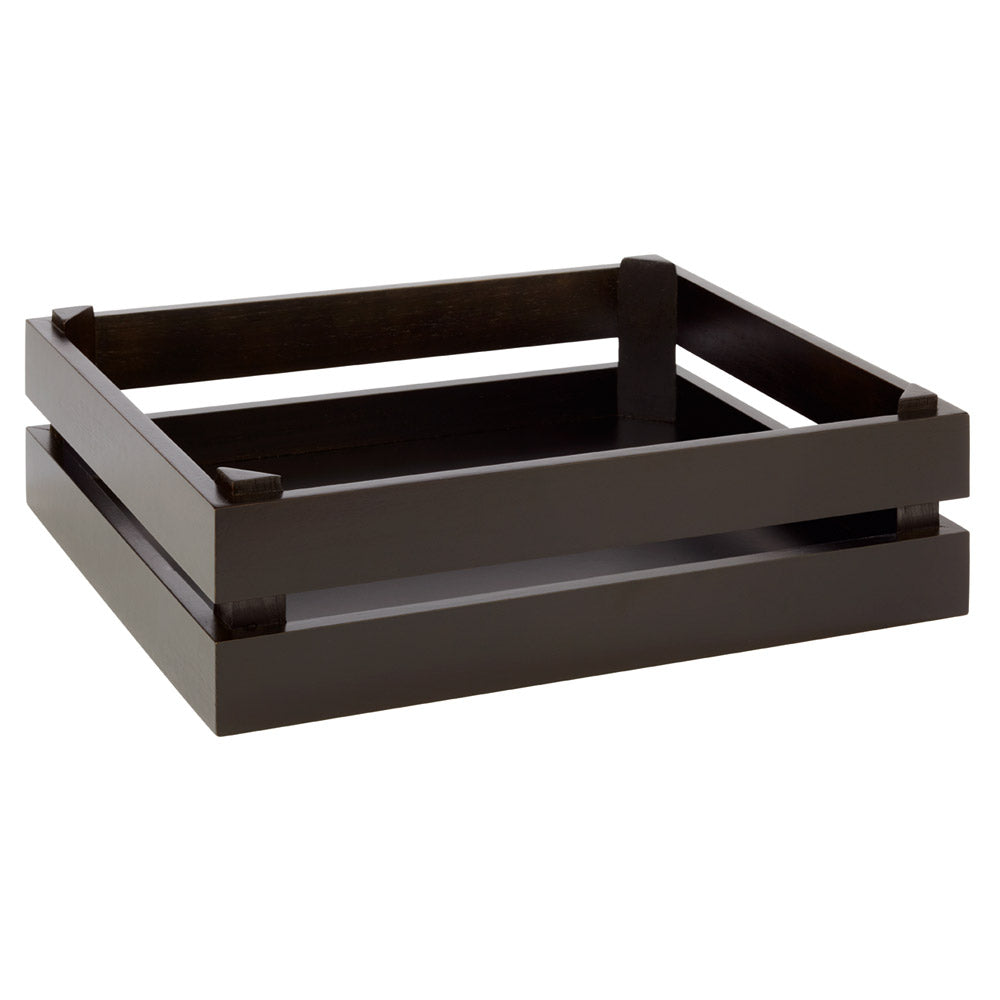 Holzkiste 35 x 29 x 10,5 cm (zu GN 1/2) - Akazie schwarz