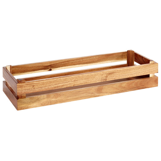Holzkiste 55,5 x 18,5 x 10,5 cm (zu GN 2/4) - Akazie natur