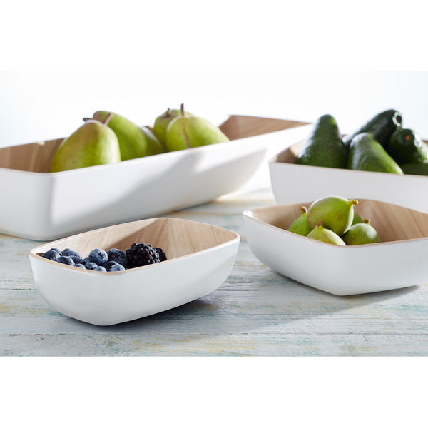 FRIDA Schüssel GN 1/2 - 32,5 x 26,5 x 7,5 cm - Melamin - (4 l) - Holz/Weiß