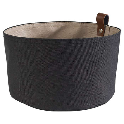 Brottasche beige/schwarz - Kunstfaser - Ø 20 x 13,5 cm
