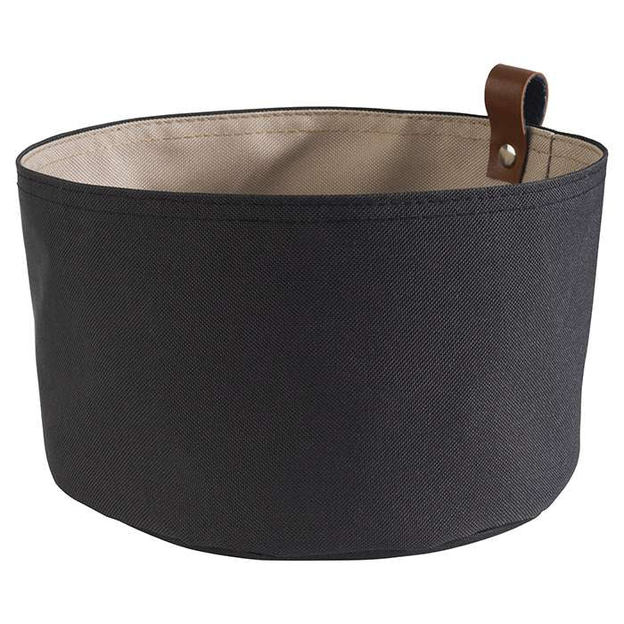 Brottasche beige/schwarz - Kunstfaser - Ø 20 x 13,5 cm