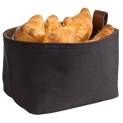Brottasche beige/schwarz - Kunstfaser - 19 x 11 x 10,5 cm