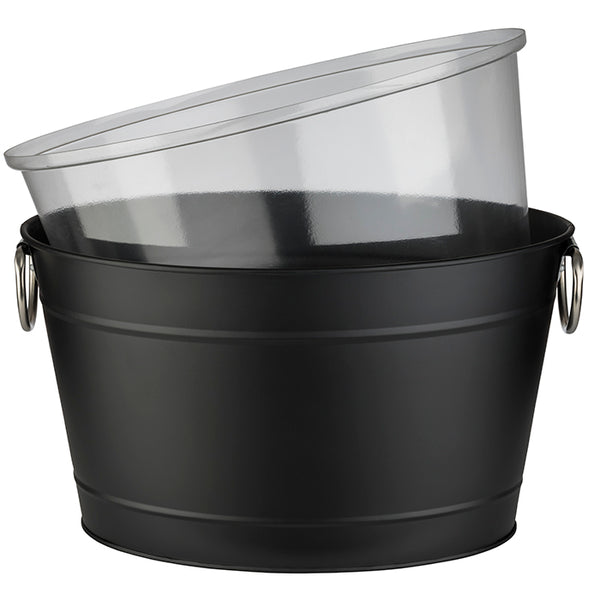 TIN Getränkewanne verzinkt - 40 x 28 x 22 cm (Inhalt 11 l) - Schwarz
