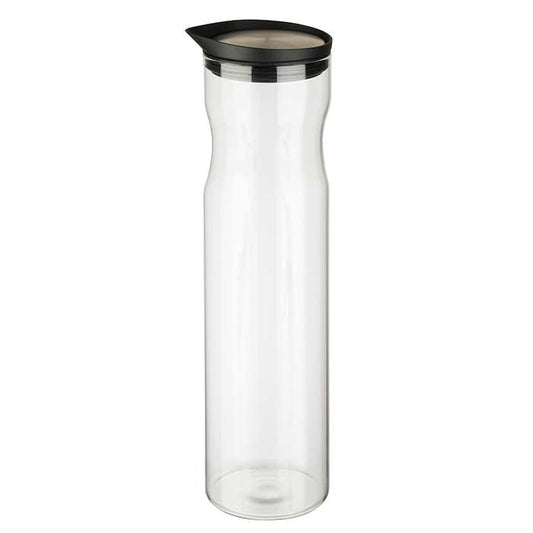 Glas-Karaffe mit Edelstahl-Deckel - Ø 8 x 32 cm (Inhalt 1,2 l)