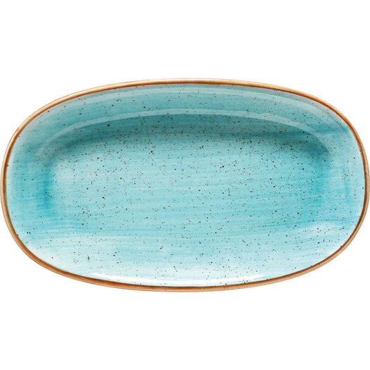 AURA Platte, oval - Größe: 19 x 11 cm - Aqua