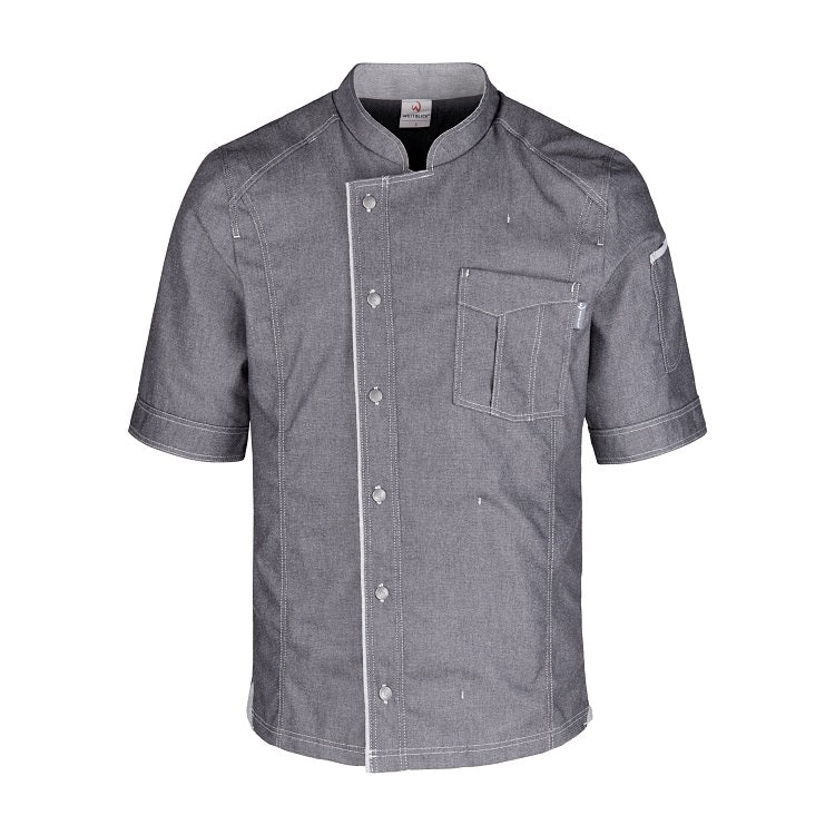Herren-Kochjacke (Halbarm) - Grau - L