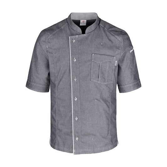Herren-Kochjacke (Halbarm) - Grau - L