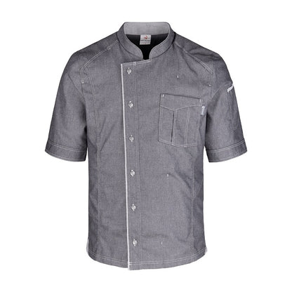 Herren-Kochjacke (Halbarm) - Grau - XL