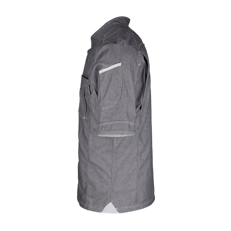 Herren-Kochjacke (Halbarm) - Grau - S