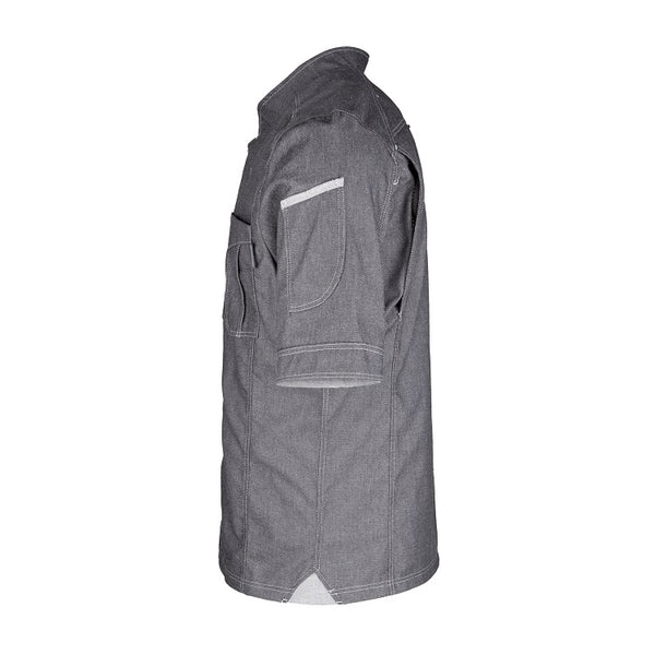 Herren-Kochjacke (Halbarm) - Grau - S