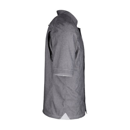 Herren-Kochjacke (Halbarm) - Grau - XL