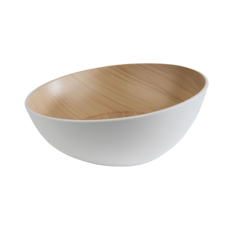 FRIDA LOCK Schrägschüssel Ø 25 x 8/11 cm - Melamin - (1,6 l) - Holz/Weiß